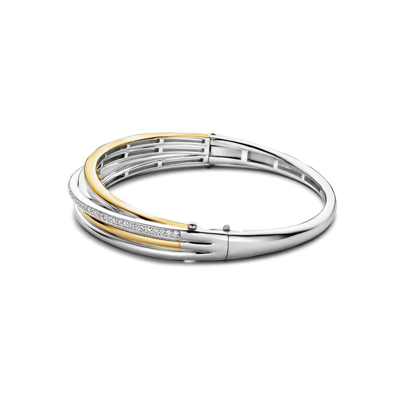 Milano CZ Bangle - Gold/Silver - 23046ZY