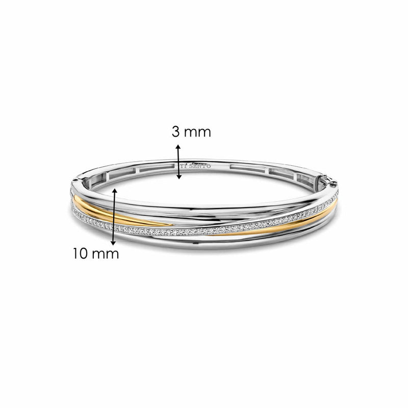 Milano CZ Bangle - Gold/Silver - 23046ZY