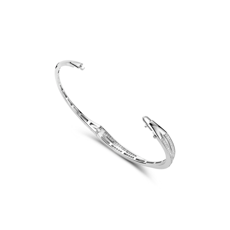 Milano Intertwined Bands Bangle - Silver - 23072ZI