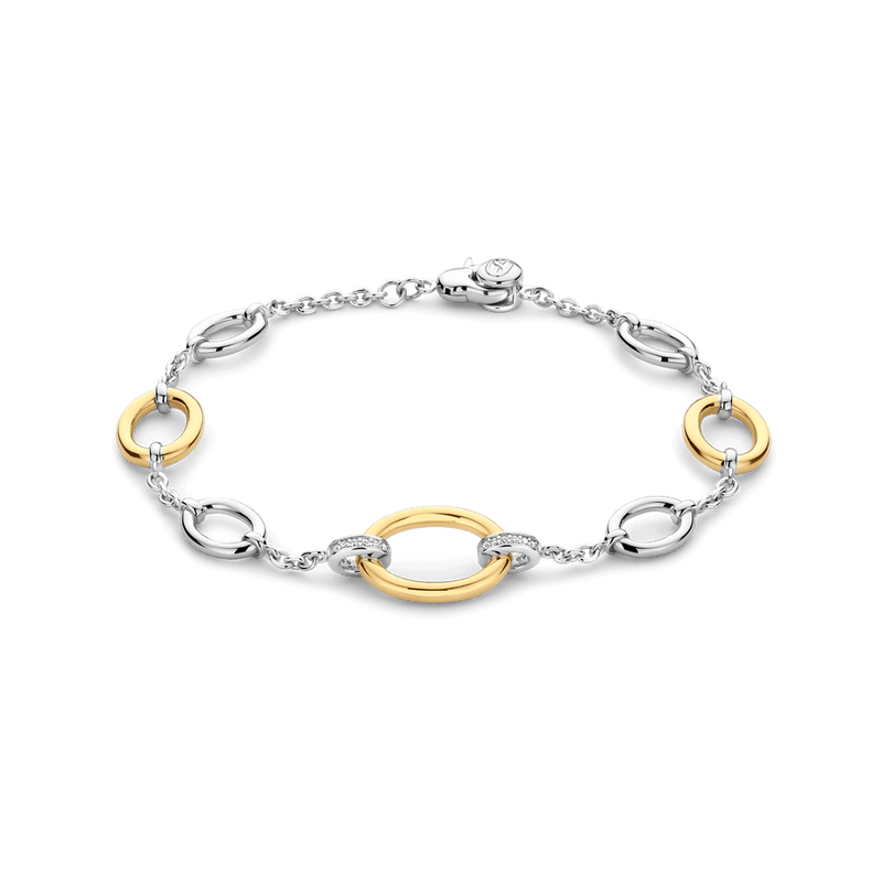 Milano Interconnected Links Chain Bracelet - Silver/Gold - 23073ZY