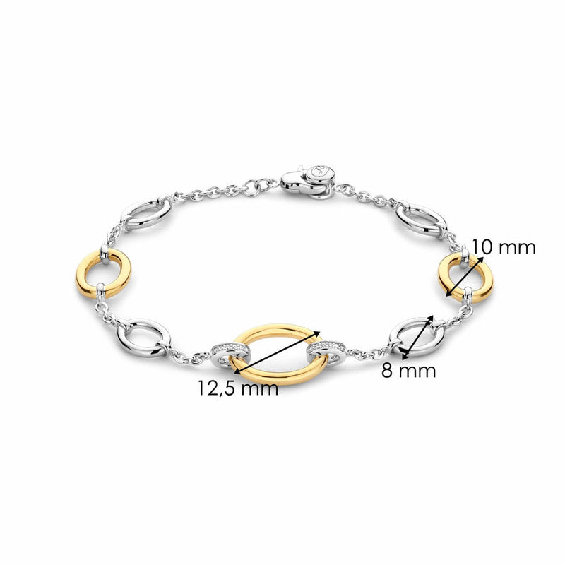 Milano Interconnected Links Chain Bracelet - Silver/Gold - 23073ZY