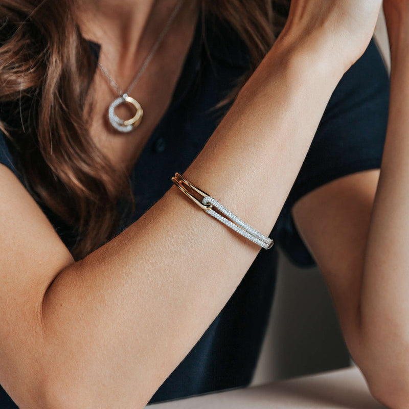 Milano Intertwined Bands Bracelet - Gold/Silver - 23085ZY