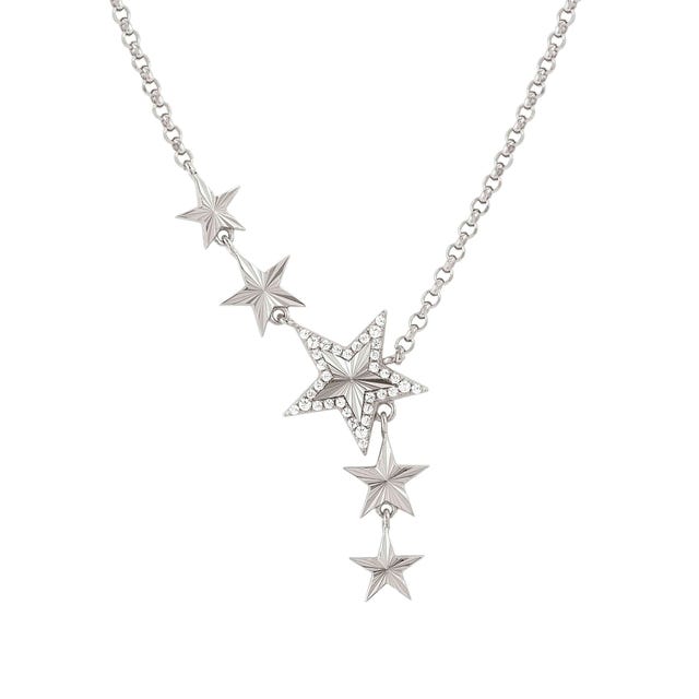 Truejoy Necklace With Etched Stars - Silver - 240103/007