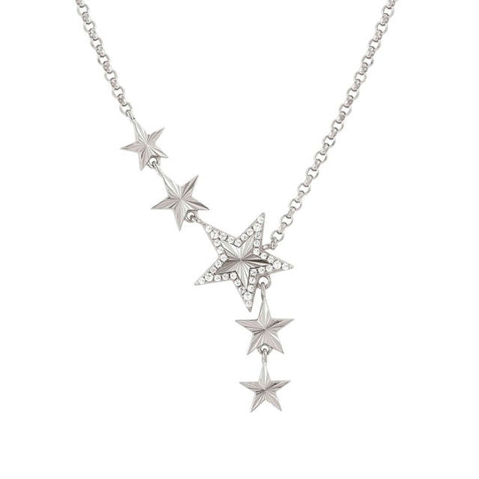 Truejoy Necklace With Etched Stars - Silver - 240103/007