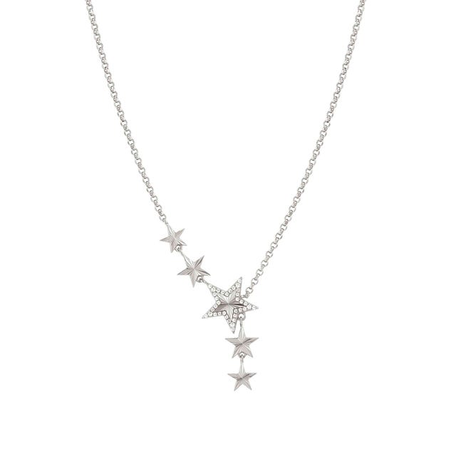 Truejoy Necklace With Etched Stars - Silver - 240103/007