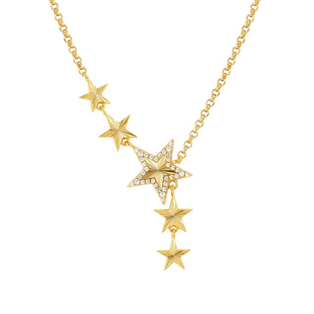 Truejoy Necklace With Etched Stars - Gold - 240103/009