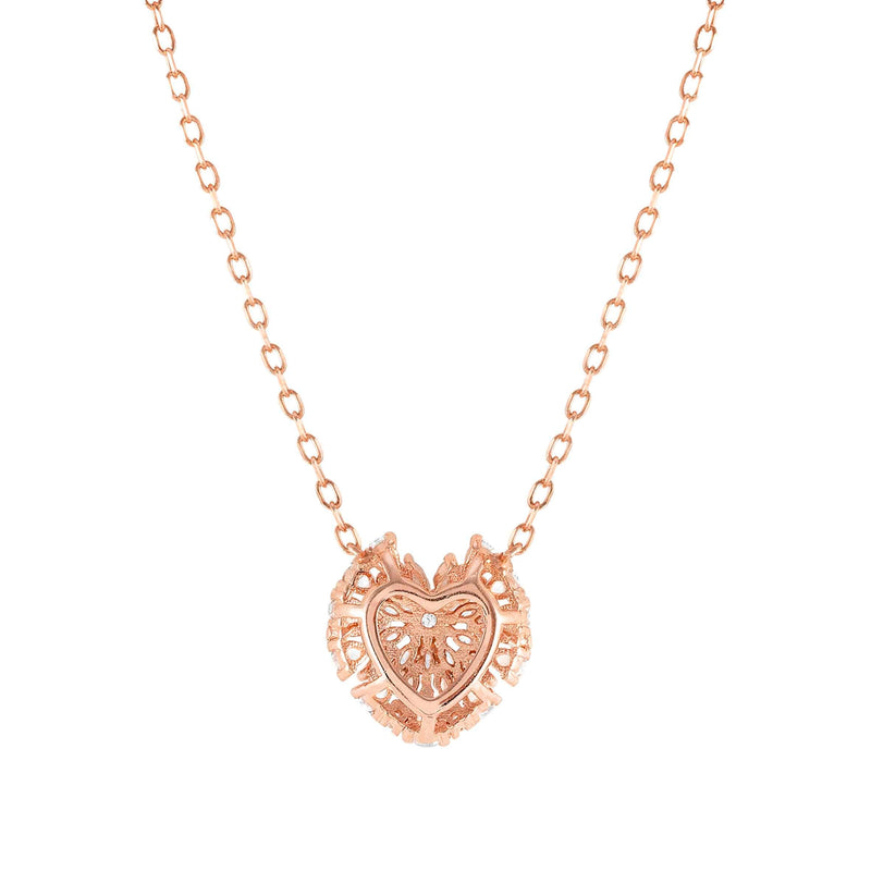 Ray Of Light Small Heart Necklace - Rose Gold - 240202/005