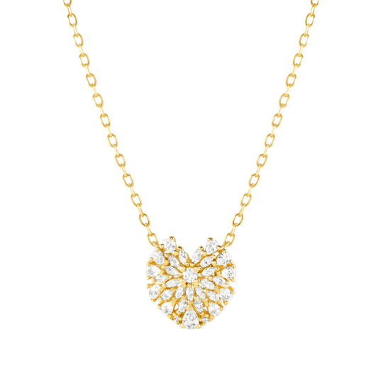 Ray Of Light Small Heart Necklace - Gold - 240202/006