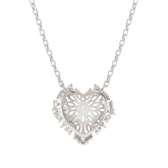 Ray Of Light Large Heart Necklace - Silver - 240203/004