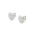 Ray Of Light Heart Stud Earrings - Silver - 240204/004