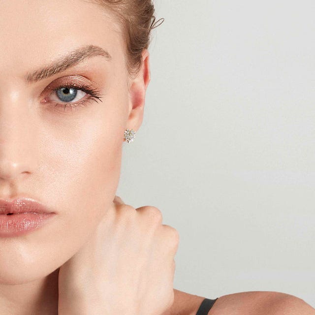 Ray Of Light Heart Stud Earrings - Gold - 240204/006