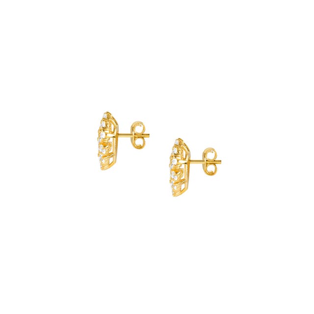 Ray Of Light Heart Stud Earrings - Gold - 240204/006