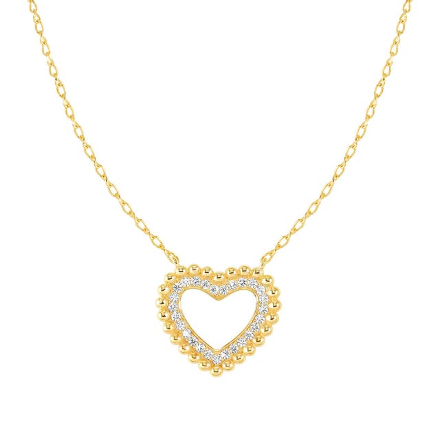 Lovecloud CZ Heart Necklace - Gold - 240504/008