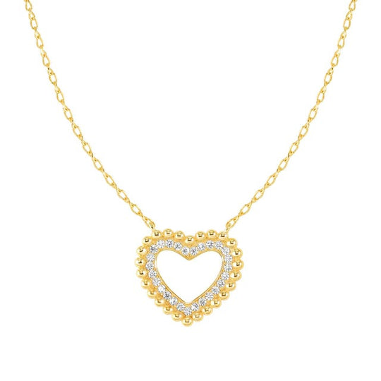 Lovecloud CZ Heart Necklace - Gold - 240504/008