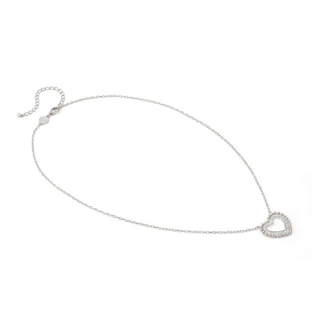 Lovecloud CZ Heart Necklace - Silver - 240504/009