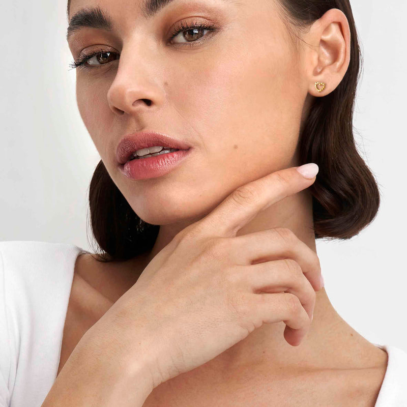 Lovecloud Heart Post Earrings - Gold - 240506/008