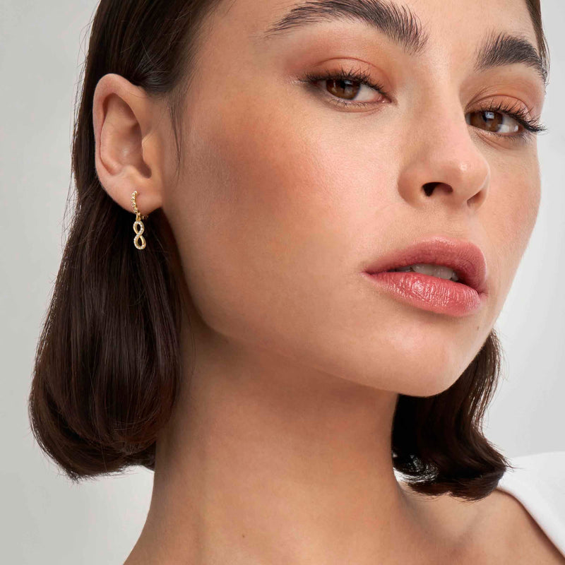 Lovecloud Infinity Drop Earrings - Gold - 240507/005