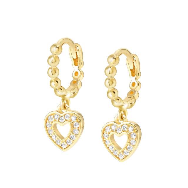 Lovecloud Heart Drop Earrings - Gold - 240507/008