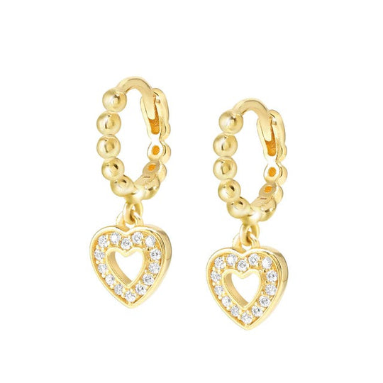Lovecloud Heart Drop Earrings - Gold - 240507/008