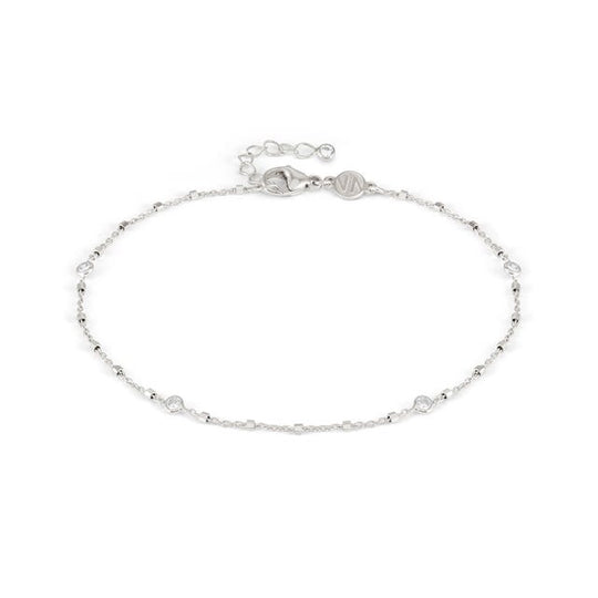 Anklet With Round CZ - Silver - 241001/062