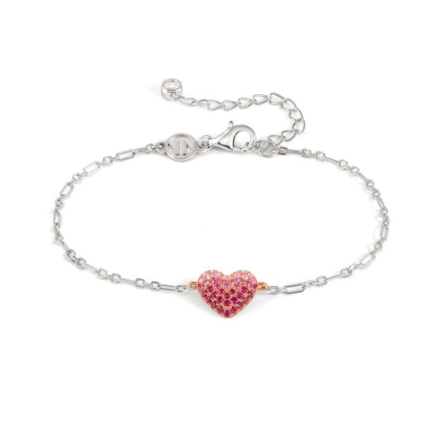 Crysalis CZ Heart Bracelet - Silver/Pink - 241102/004