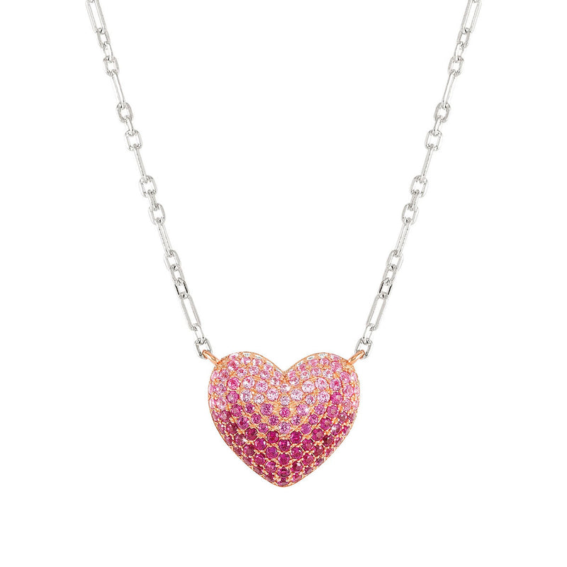 Crysalis CZ Heart Necklace - Silver/Pink - 241103/004
