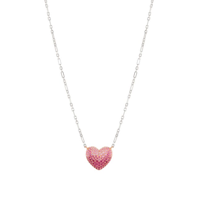 Crysalis CZ Heart Necklace - Silver/Pink - 241103/004