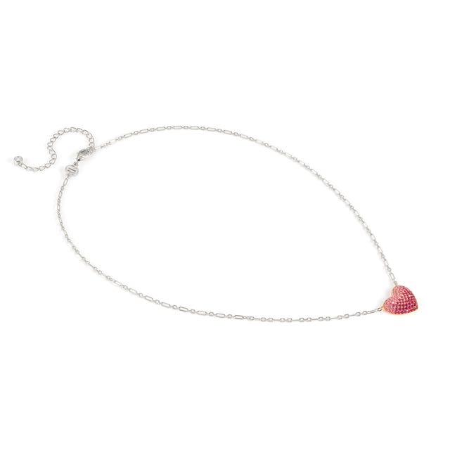 Crysalis CZ Heart Necklace - Silver/Pink - 241103/004