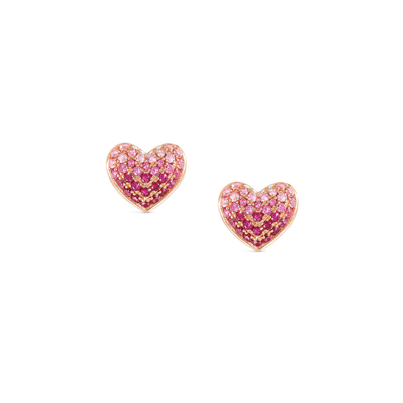 Crysalis CZ Heart Stud Earrings - Silver/Pink - 241104/004