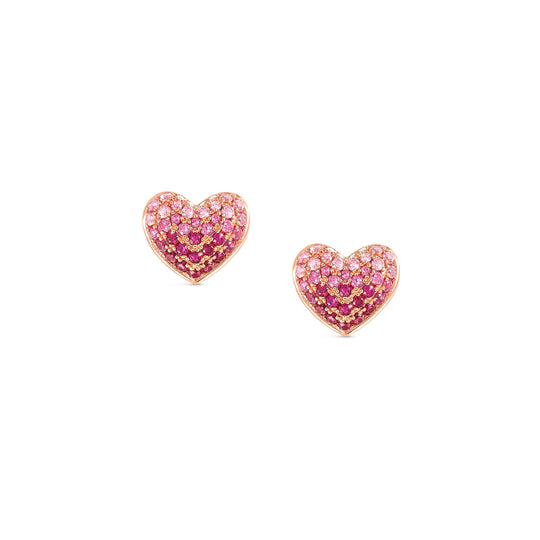 Crysalis CZ Heart Stud Earrings - Silver/Pink - 241104/004