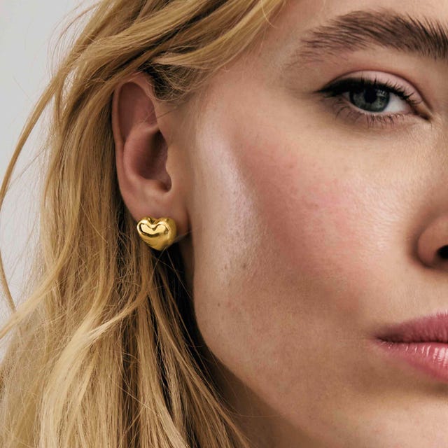 Armonica Big Heart Stud Earrings - Gold - 241308/006