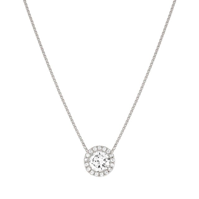 Seidivina Solitaire CZ Necklace - Silver - 241402/010