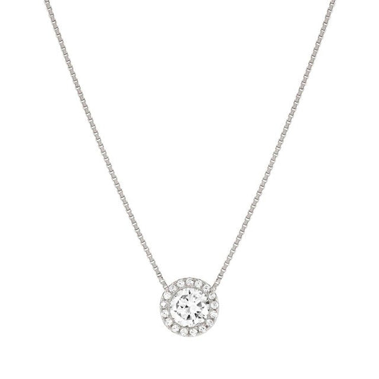Seidivina Solitaire CZ Necklace - Silver - 241402/010