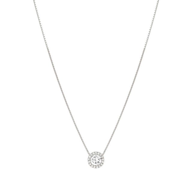 Seidivina Solitaire CZ Necklace - Silver - 241402/010