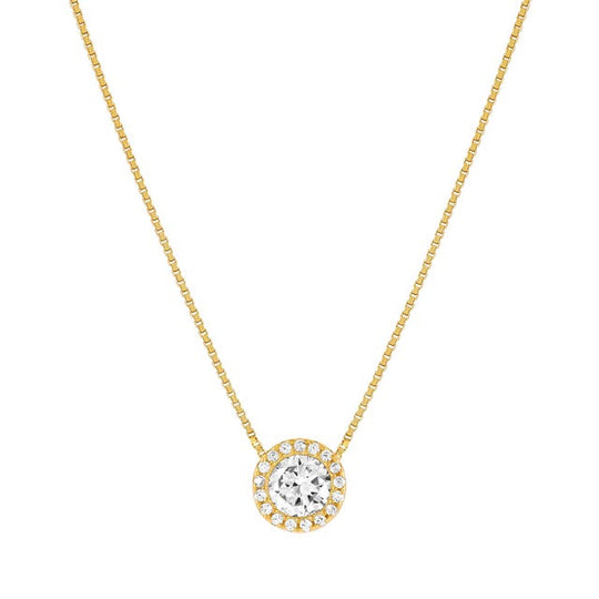 Seidivina Solitaire CZ Necklace - Gold - 241402/012