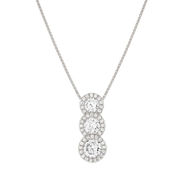 Seidivina CZ Drop Pendant Necklace - Silver - 241403/010