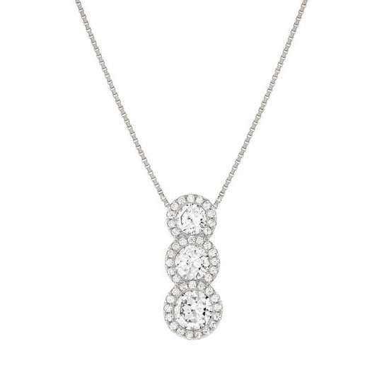 Seidivina CZ Drop Pendant Necklace - Silver - 241403/010