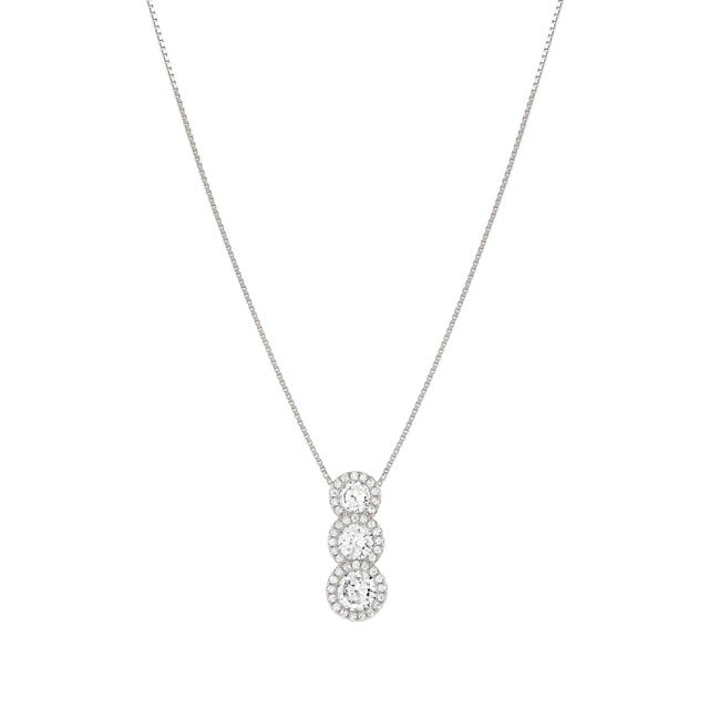 Seidivina CZ Drop Pendant Necklace - Silver - 241403/010