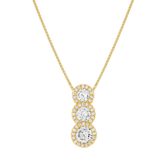 Seidivina CZ Drop pendant Necklace - Gold - 241403/012