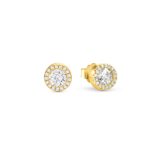 Seidivina Round CZ Stud Earrings - Gold - 241404/012