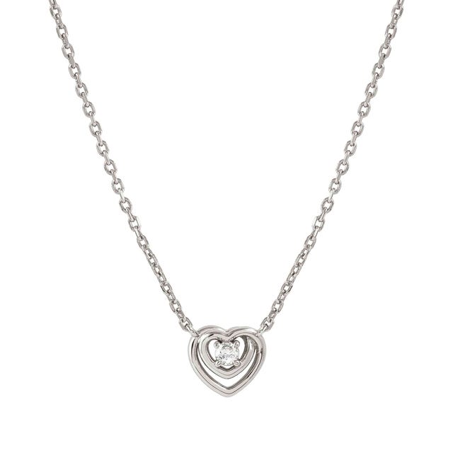 Cosmiclove Heart & CZ Necklace - Silver - 241706/004