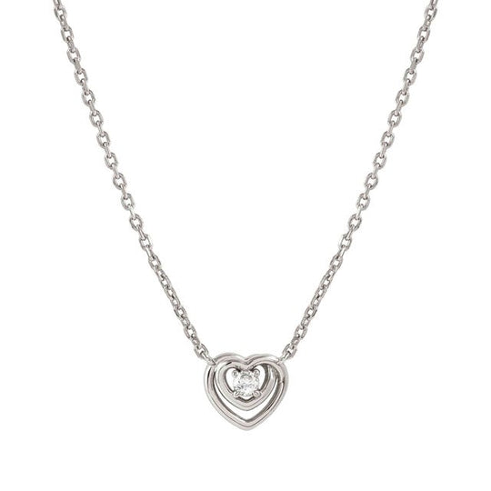 Cosmiclove Heart & CZ Necklace - Silver - 241706/004