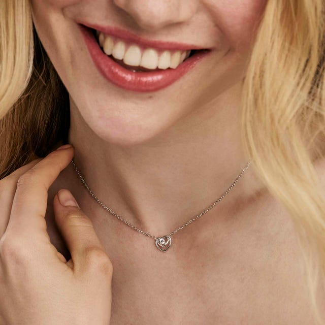 Cosmiclove Heart & CZ Necklace - Silver - 241706/004