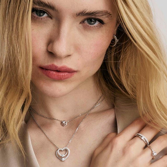 Cosmiclove Heart & CZ Necklace - Silver - 241706/004