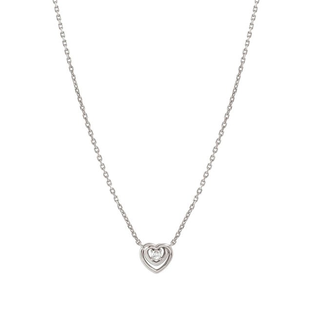 Cosmiclove Heart & CZ Necklace - Silver - 241706/004