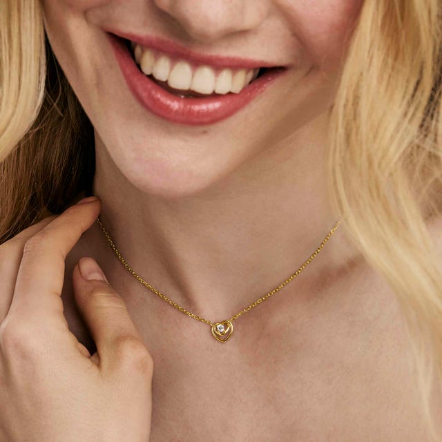 Cosmiclove Heart & CZ Necklace - Gold - 241706/006