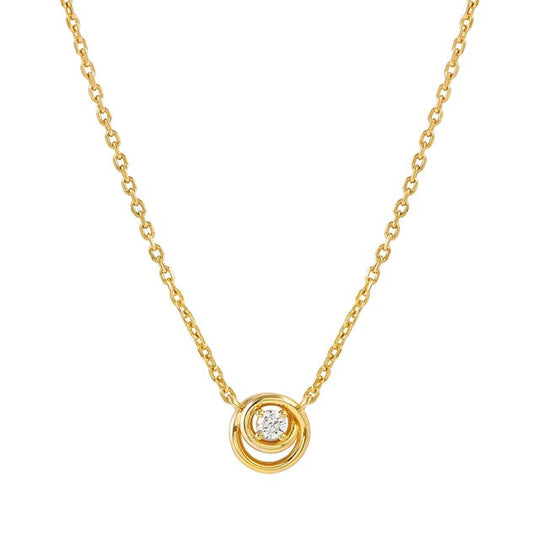 Cosmiclove Round CZ Necklace - Gold - 241706/054