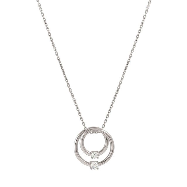 Cosmiclove Circle CZ Pendant Necklace - Silver - 241708/053