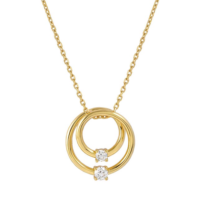 Cosmiclove CZ Circles Pendant Necklace - Gold - 241708/054
