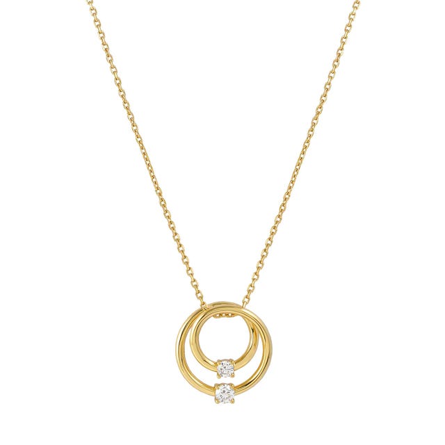Cosmiclove CZ Circles Pendant Necklace - Gold - 241708/054